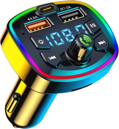 Draadloze FM Zender - Auto Adapter - Muziek Streamen - Snelladen Twee Apparaten - 4.8A Output - Zwart