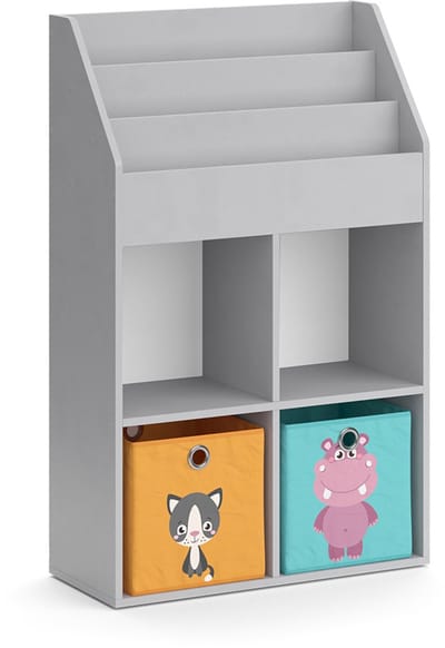 Vicco Luigi Kinderboekenkast – 72 x 114.2 cm met 2 vouwboxen Grijs
