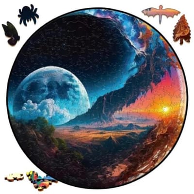 Aardse Scenery Rond Puzzel Kunst Onderscheidend Vormgegeven Stukken Speelgoed ideaal voor Volwassenen Kerstmis verjaardag Landschapsvorming Cadeau W14433WW-