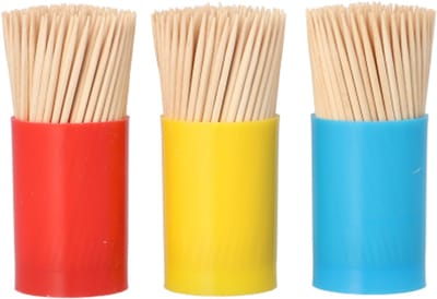 10x 450 Tandenstokers hout rond 68 cm in doos
