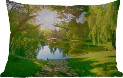 Buitenkussens - Tuin - Bomen - Meer - Zon - Gras - Natuur - 50x30 cm