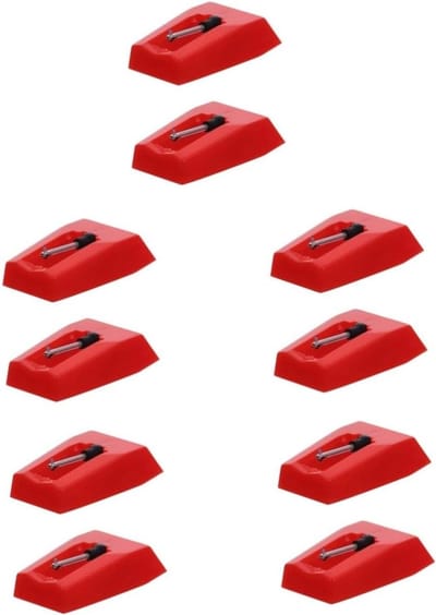 Grammofoon Naalden - Platenspeler Naald - Muziek Afspelen - Professionele Technologie - 10 Stuks - Rood