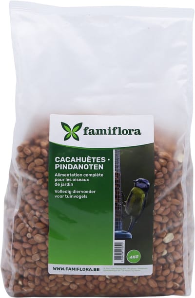 Famiflora zak pinda's voor tuinvogels - 4KG - Vogelvoer - Wintervoer voor vogels - Natuurlijk - Energierijk