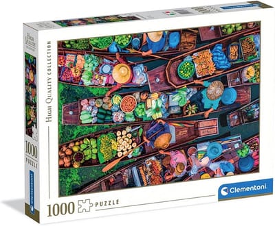 Puzzel 1000 stukjes - Aziatische drijvende markt - Jigsaw voor volwassenen