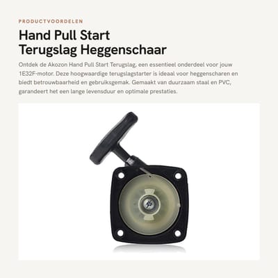 Dailygoods- Terugslag Pull Starter 100% Nieuw - Gaskabel - Staal/PVC - 94cm - Compatibel met 1E32F Motor - Handmatige Starter - Handstarter