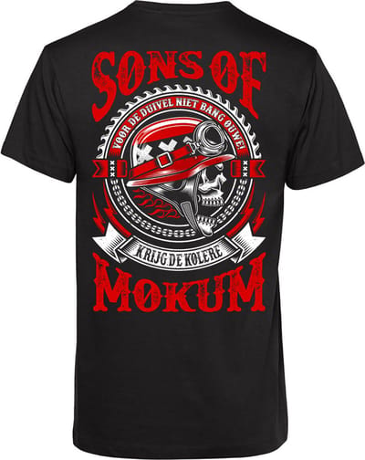 T-shirt Sons Of Mokum | Kerstcadeau | Cadeau voor man | Vaderdag | Zwart | maat XS