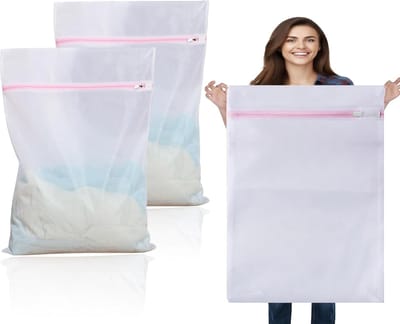 Grote Waszakken 90 x 110 cm, XXL Wasnet voor Wasmachine, Geschikt voor Kleding, Handdoeken en Gordijnen