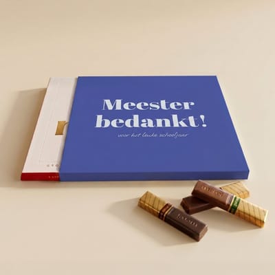 Merci Chocolade | Chocoladecadeaus | Bedankt | Cadeau | Bedankt Meester | Chocolade met tekst | 250 gram | Fotofabriek