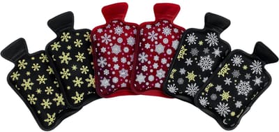 Dailygoods- Handwarmers Herbruikbaar - Set van 6 Stuks - Zakwarmers - Warmwaterkruik - Winteraccessoire - Sneeuwvlokkenmotief - Houdt Warmte Tot 1 Uur