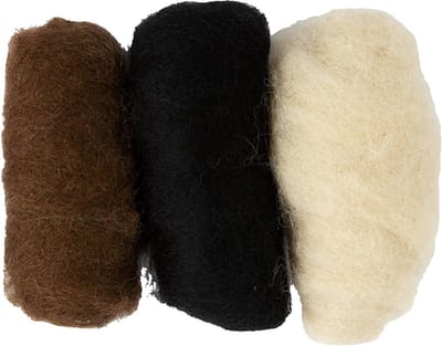 Gekaarde Wol, diverse kleuren, 3x10 gr/ 1 doos
