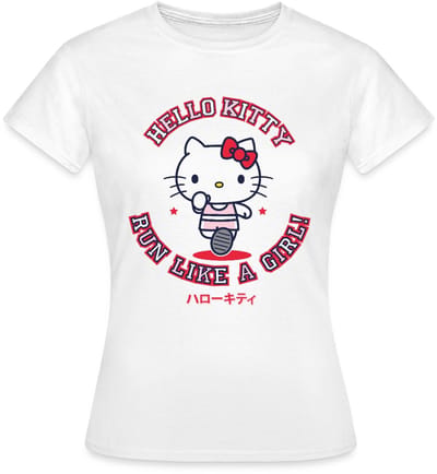 Hello Kitty Run Like A Girl T-Shirt Dames