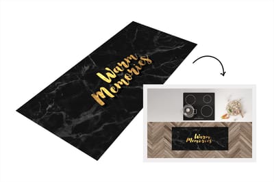 Keukenloper - Loper keuken - Quote - Memory - Goud - Marmer - 120x50 cm - Keukenloper vinyl