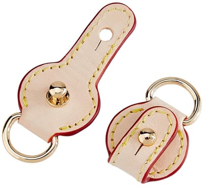 Dailygoods- D-ringgesp van leer - Ronde Lederen Gesp - Afneembare Ophangsluiting - Zijdelingse D-ringclips - Slijtvaste Ontwerp - Afmetingen 28 mm breed, 38,5 mm lang - Tasgesp