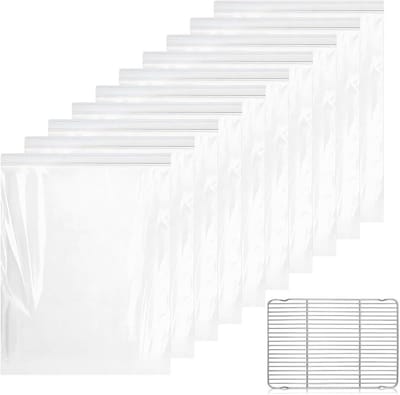 Reinigingszakken Ovenrooster - Ontvettingszakken Grill - Keukenonderhoud Thuis - Lekvrije Bescherming - 10 Stuks - Transparant