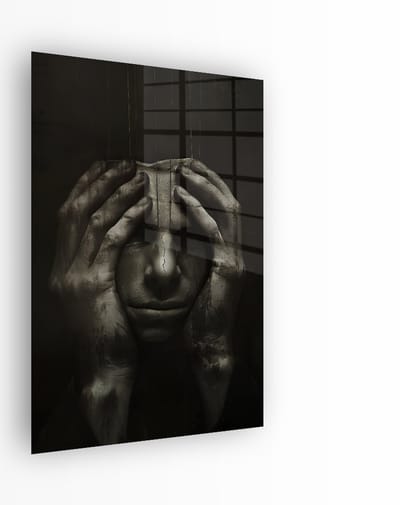 Indoorart - Glasschilderij Emotional Mask 40x60 CM - Afbeelding op plexiglas - Inclusief montagemateriaal