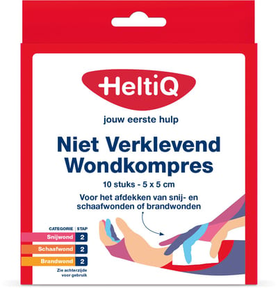 Heltiq Wondkompres 5 x 5 niet verklevend 10 Stuks