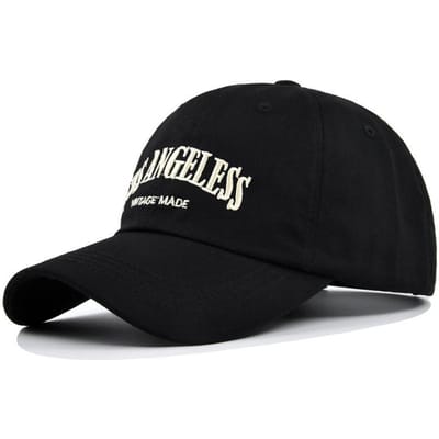 Retro Gewassen Katoen Baseballpet Mannen Vrouwen Letter Borduurwerk Hip Hop Hoed Unisex Verstelbaar Outdoor Snapback Sport Zonneklep Petten Adjustable black