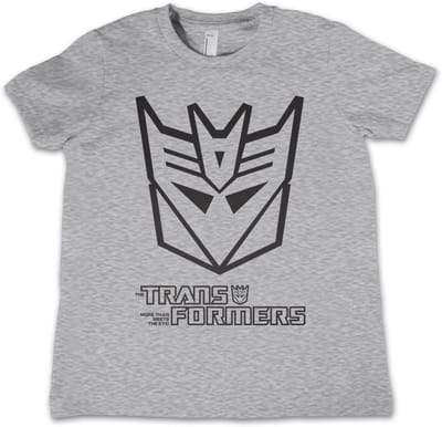 Transformers Decepticon Monotone Kids T-shirt Heathergrey