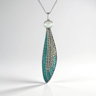 Cavill - Zilveren Halsketting - 925 Sterling Zilver Platina Geplateerd - 1,125 Ct Ovale Groene Amethist - Elegante Bladketting Dames