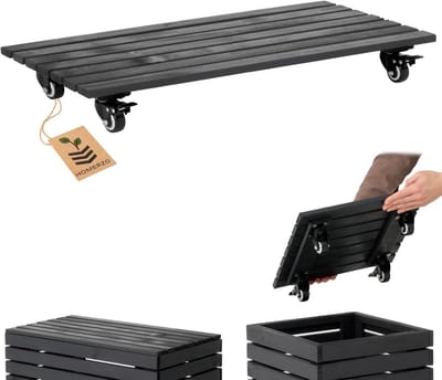 Stevige Plantenroller met Wielen - Bloempot Tafel - Hoge Laadvermogen 90 kg - Weerbestendig
