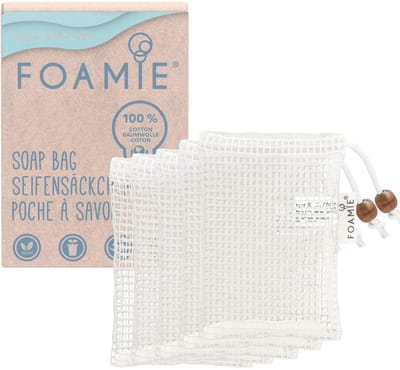Foamie Soap Bags Set van 5 – 100% Katoenen Zeepzakjes – Voor Solid Shampoo, Douchebars & Zeep – Meer Schuim & Sneller Drogen