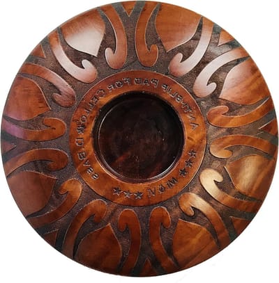 Cello en Bas Eindpin Stop - Stabilisator Houder - Instrument Stabiliseren - Echt Hout Ontwerp - 14cm Diameter - Houtkleur