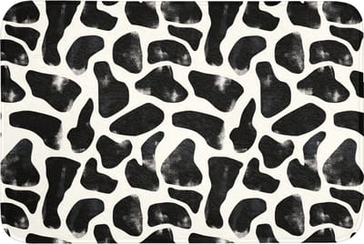 Badmat 90x60 cm - Antislip - Dierenpatroon - Vlekken - Zwart - Wit - Badmatten voor badkamer - Badkamermat - Douchemat - Badkamer mat