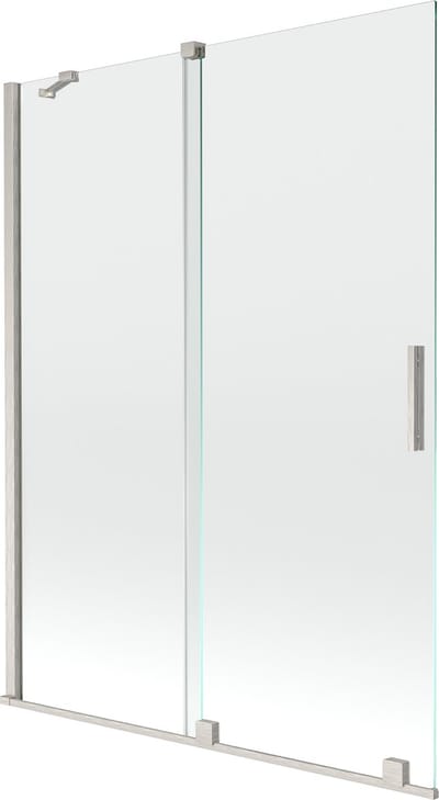 Mexen Velar badwand 2-delig schuifbaar 130 x 150 , transparant, geborsteld nikkel - 896-130-000-01-97