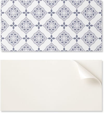 Zelfklevend vinylpaneel met decoratieve print, 100x50 cm, geometrisch ruitpatroon.