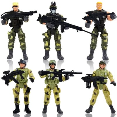 6/12 Stuks Krijger Elite Kracht Militaire Actiefiguur Speelgoed met Wapens 10cm Terrorist SWAT Team Soldaten voor Kinderen Spelen Mooi Cadeau