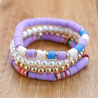 Sorprese armband - Boho 2023 - armband dames - 4 snoeren - cadeau - Model F