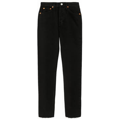 RE/DONE 90s High Rise Ankle Crop Black Maat: 24 | Slim Jeans Outlet | Dames | Zwart