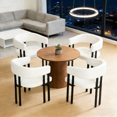 Eetkamerstoel Kuipstoel 60 Cm Met Armleuning En Gebogen Rugleuning Voor Eetkamer Woonkamer En Restaurant Kunstleer Beige
