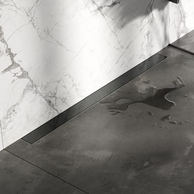 Brauer Douchegoot met Multifunctioneel Rooster en Flens Voor Wandmontage - 100 cm - Gunmetal Geborsteld Pvd