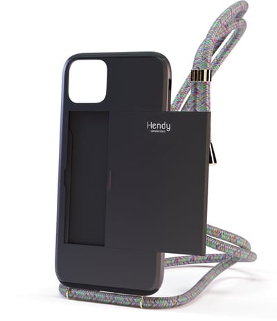 Hendy telefoonhoesje met koord - Sophisticated (ruimte voor pasjes) - Confetti  - iPhone X / XS