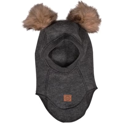 Volledige wollen babymuts met pompon Mikk-Line