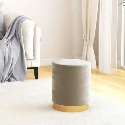 vidaXL - Hocker - met - opbergruimte - rond - fluweel - 31 - x - 37 - cm - donkergrijs