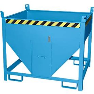 Bauer silocontainer SGS 50, met schuifpoort, L 1000 x B 1200 x H 1025 mm, 0,5 m³, tot 750 kg, staal, lichtblauw