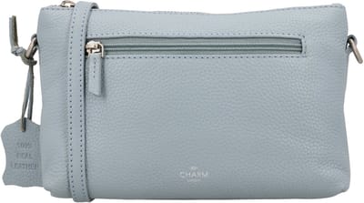 Charm London Washington Schoudertas - Crossbody - Leer - Praktisch - Leren Dames Tas - Lichtblauw