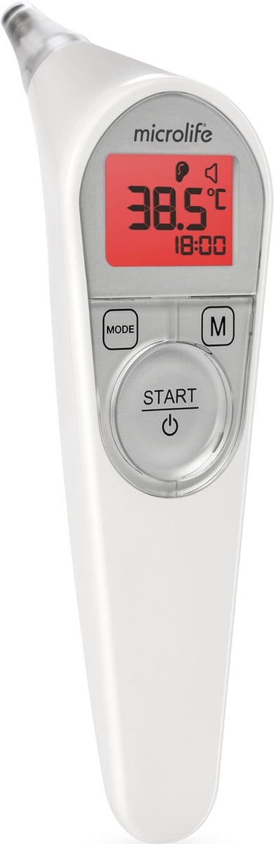 Microlife IR 210 - Infrarood Oorthermometer - Meting in 1 Seconde - Klinisch Getest - Zeer Nauwkeurig - Correct Positioneren - Meet Temperatuur, Objecten en Omgeving - Inclusief Beschermkapjes - 5 Jaar Garantie