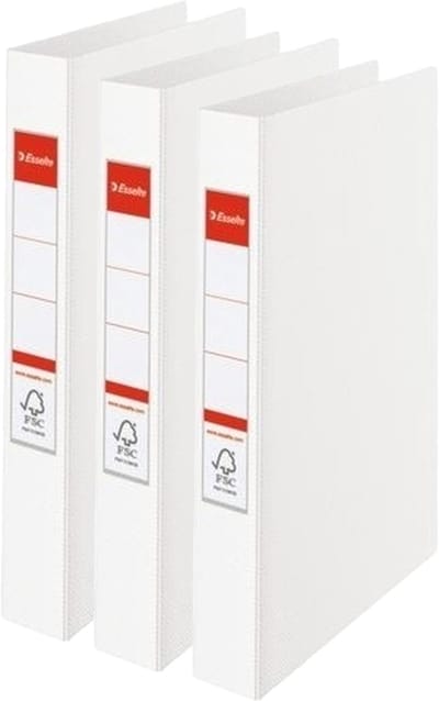 Esselte Ringband mappen/ordners - 3x - wit - A4 - opbergen - kantoorartikelen