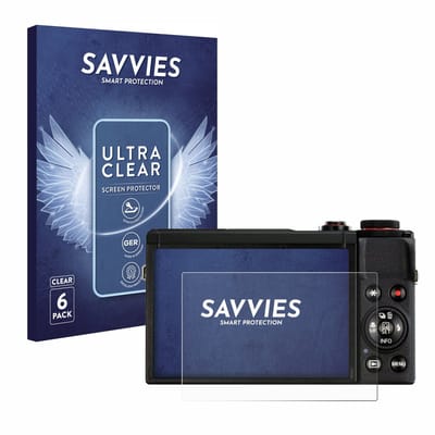 Savvies - Screenprotector voor Canon PowerShot G7 X Mark III - Folie Beschermfolie transparant 6 Stuks
