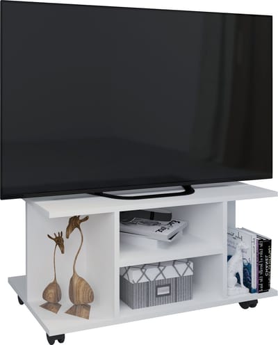 Houten TV lowboard wielen TV kast tafel console oprolbaar meubel TV tafel Findalo
