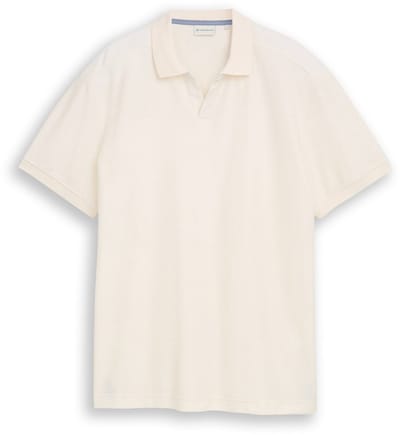 Tom Tailor - Poloshirt met ottoman-structuur - Maat XXL - Gardenia White