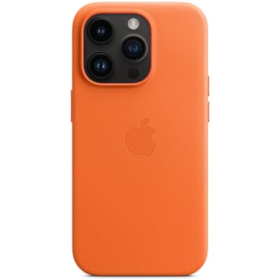 Leather Backcover MagSafe voor de Apple iPhone 14 Pro - Orange