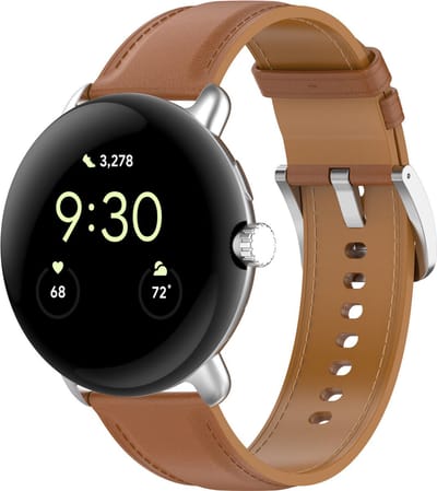 Strap-it Stijlvol leren bandje geschikt voor Google Pixel Watch 5 (41 mm) / 4 (41 mm) / 3 (41 mm) / 2 / 1 - Bruin