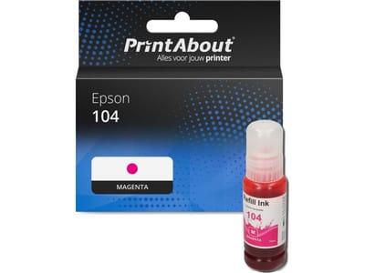 PrintAbout huismerk Inktcartridge 104 (C13T00P340) Magenta Geschikt voor Epson