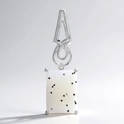 Cavill - 13,05 ct Braziliaanse Glitter Agaat Hanger - 925 Sterling Zilver - Antiek Cabochon - Elegante Handgemaakte Dames Sieraden