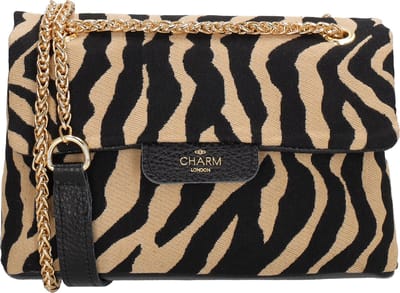 Charm London Anna Schoudertas - Crossbody - Zebra - Overslag - Gouden Ketting - Zebra bruin