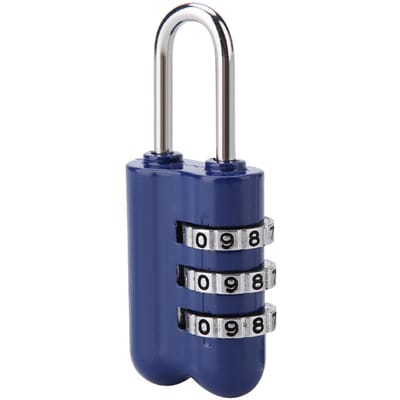 3-cijferig Combinatie Wachtwoord Slot Zinklegering Bagage Hangslot Cijferslot Anti-diefstal blue